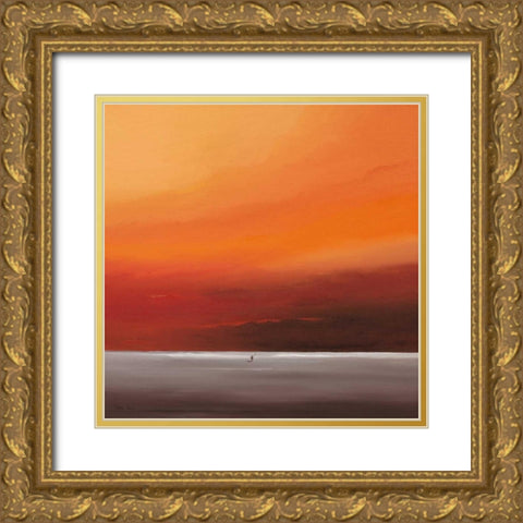 Attractive red I Gold Ornate Wood Framed Art Print with Double Matting by Paus, Hans