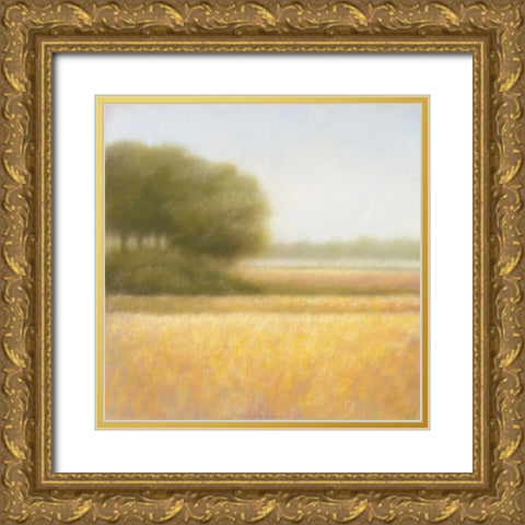 Wheat field Gold Ornate Wood Framed Art Print with Double Matting by Dolieslager, Hans