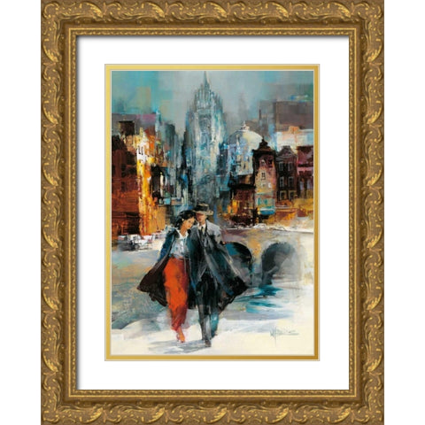 Romance I Gold Ornate Wood Framed Art Print with Double Matting by Haenraets, Willem