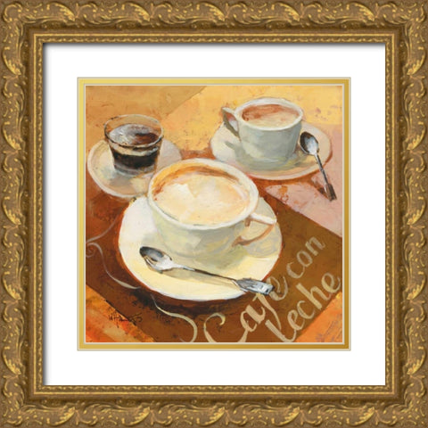 Cafe Grande II Gold Ornate Wood Framed Art Print with Double Matting by Haenraets, Willem