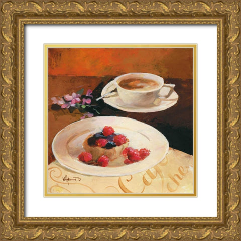 Cafe Grande IV Gold Ornate Wood Framed Art Print with Double Matting by Haenraets, Willem
