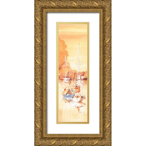 Seaside IV Gold Ornate Wood Framed Art Print with Double Matting by Franz, Heigl