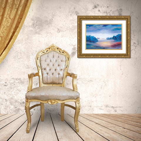 Serene II Gold Ornate Wood Framed Art Print with Double Matting by Paus, Hans