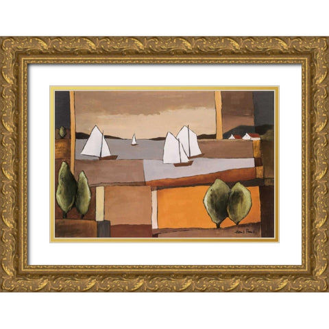 Skyline II Gold Ornate Wood Framed Art Print with Double Matting by Paus, Hans