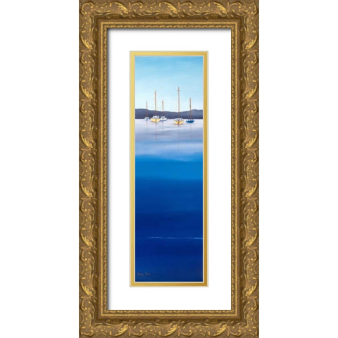 Waterline I Gold Ornate Wood Framed Art Print with Double Matting by Paus, Hans