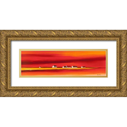 Sundown II Gold Ornate Wood Framed Art Print with Double Matting by Paus, Hans