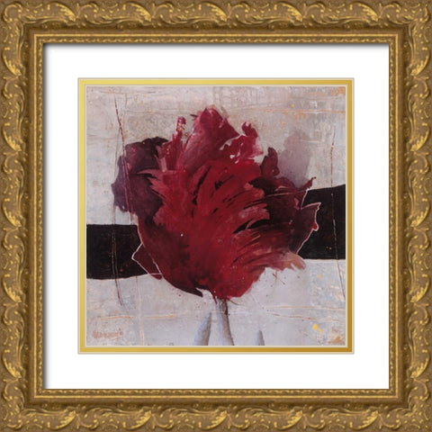 Estella Tulip II Gold Ornate Wood Framed Art Print with Double Matting by Vriesendorp, Heleen