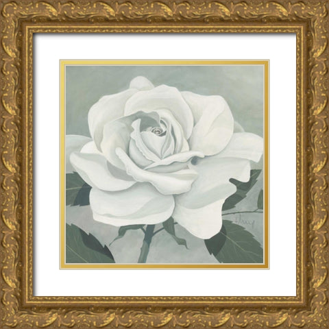 Rose One Gold Ornate Wood Framed Art Print with Double Matting by Heigl, Franz