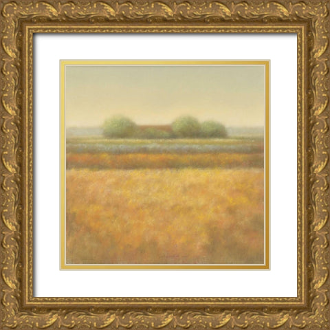 Grey group of trees Gold Ornate Wood Framed Art Print with Double Matting by Dolieslager, Hans