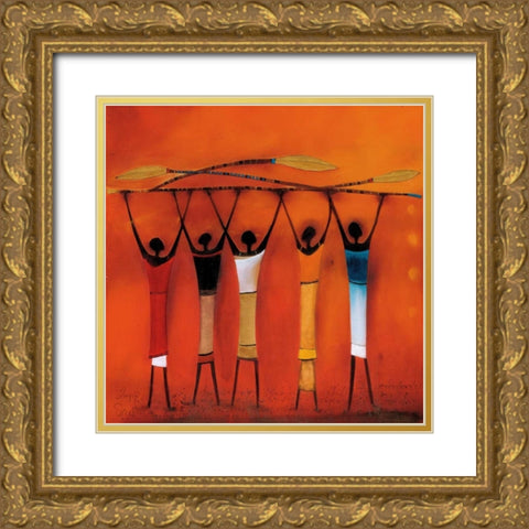 Feel free II Gold Ornate Wood Framed Art Print with Double Matting by Noordhuis, Jan Eelse