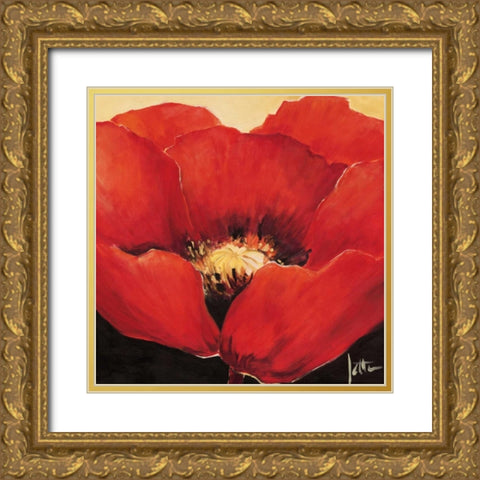 Red beauty I Gold Ornate Wood Framed Art Print with Double Matting by Roseboom, Jettie