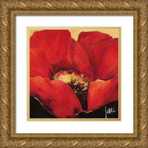Red beauty II Gold Ornate Wood Framed Art Print with Double Matting by Roseboom, Jettie