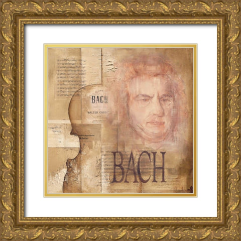 A tribute to Bach Gold Ornate Wood Framed Art Print with Double Matting by Oudkerk, Marie-Louise