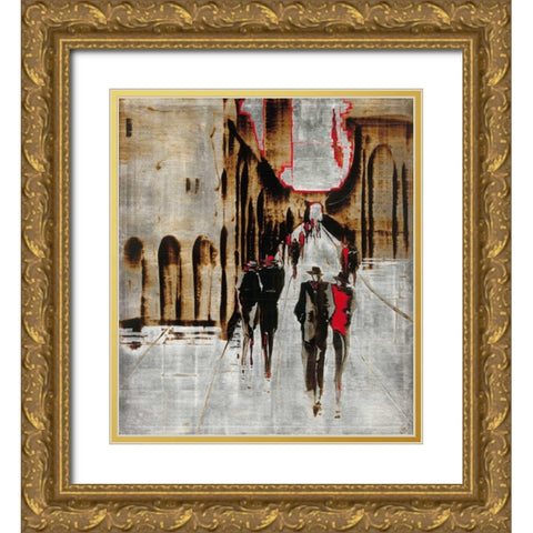 City scene IV Gold Ornate Wood Framed Art Print with Double Matting by Radzetska, Elena