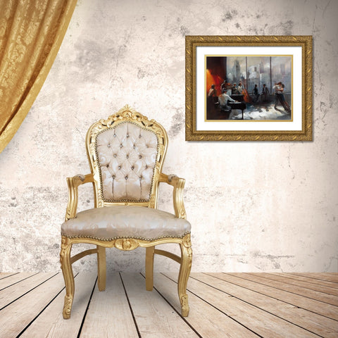 Room with a View II Gold Ornate Wood Framed Art Print with Double Matting by Haenraets, Willem