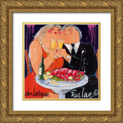 True Love Gold Ornate Wood Framed Art Print with Double Matting by van Leersum, El