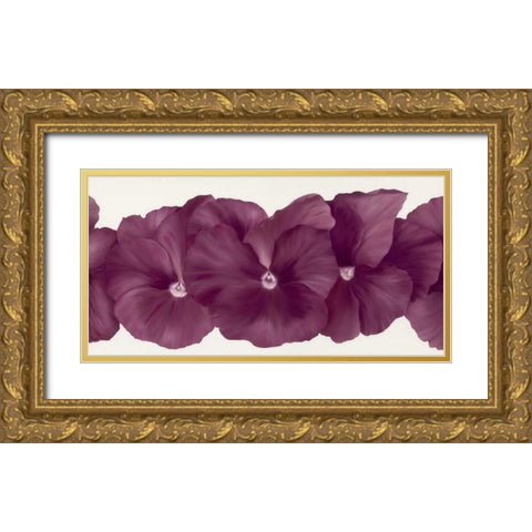 Violet Flower III Gold Ornate Wood Framed Art Print with Double Matting by Poelstra-Holzhaus, Yvonne