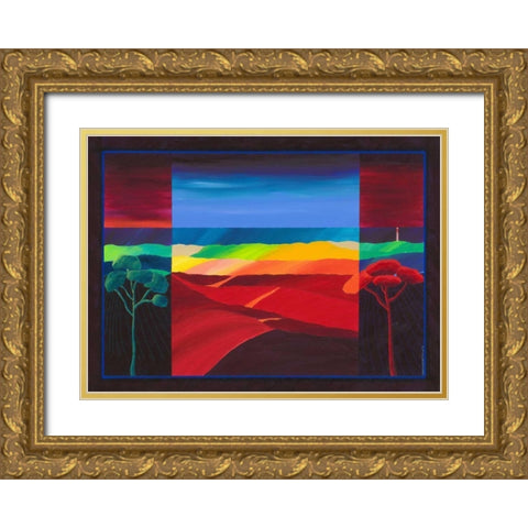 Lighthouse II Gold Ornate Wood Framed Art Print with Double Matting by van Oostmalle, Cees