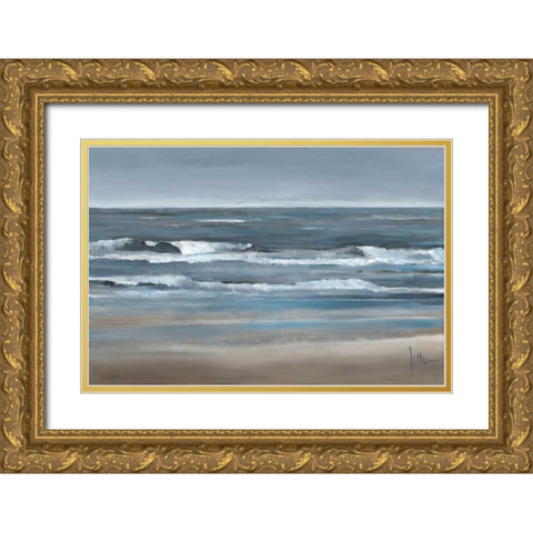 Waves II Gold Ornate Wood Framed Art Print with Double Matting by Roseboom, Jettie