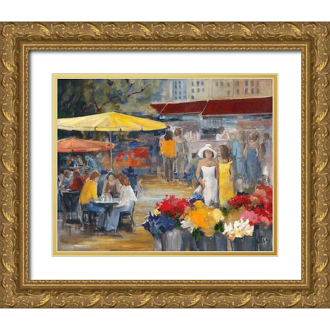 Summer market II Gold Ornate Wood Framed Art Print with Double Matting by Roseboom, Jettie