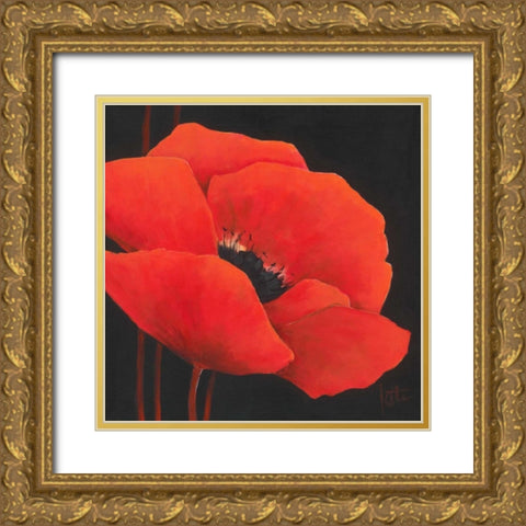 Simple red II Gold Ornate Wood Framed Art Print with Double Matting by Roseboom, Jettie