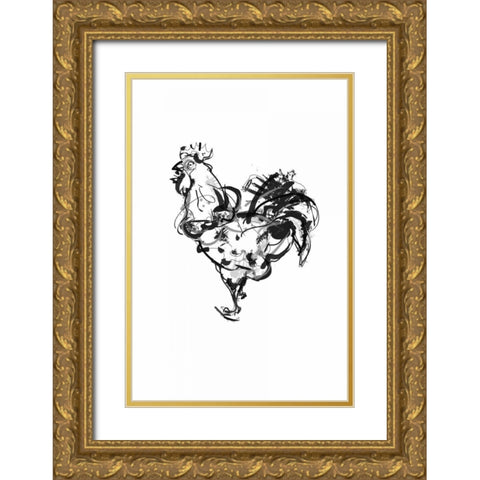 Cockella Gold Ornate Wood Framed Art Print with Double Matting by Waltz, Anne