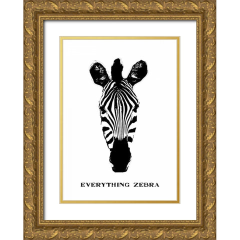 Everything is Zebra Gold Ornate Wood Framed Art Print with Double Matting by Waltz, Anne