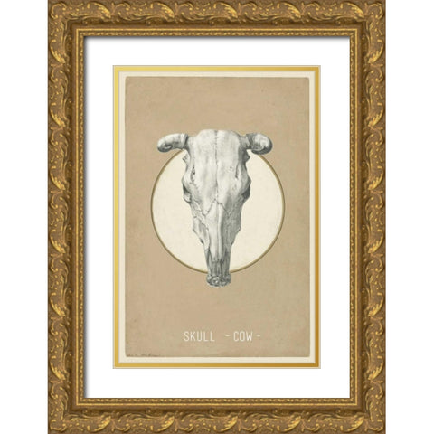 Skull Gold Ornate Wood Framed Art Print with Double Matting by Waltz, Anne