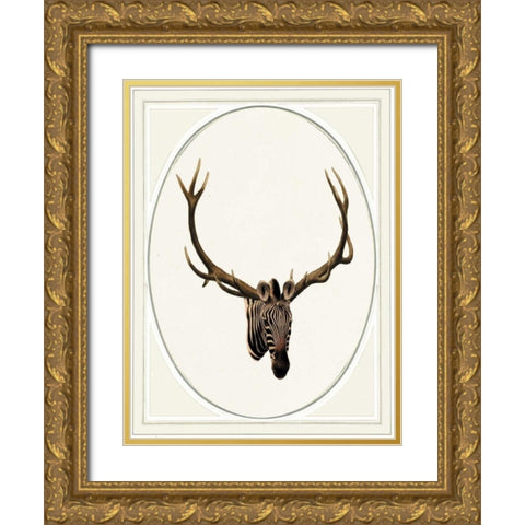 Zebradeer II Gold Ornate Wood Framed Art Print with Double Matting by Waltz, Anne