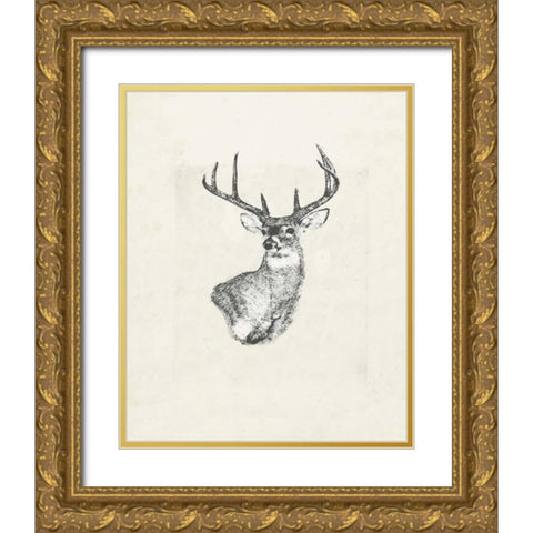 Deer wild I Gold Ornate Wood Framed Art Print with Double Matting by Waltz, Anne