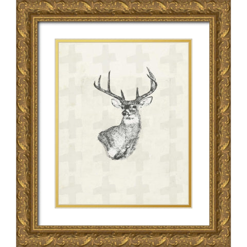 Deer wild II Gold Ornate Wood Framed Art Print with Double Matting by Waltz, Anne