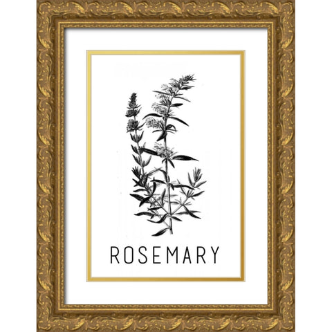 Rosemary Gold Ornate Wood Framed Art Print with Double Matting by Waltz, Anne