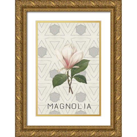 Magnolia I Gold Ornate Wood Framed Art Print with Double Matting by Waltz, Anne