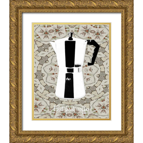 But first coffee II Gold Ornate Wood Framed Art Print with Double Matting by Waltz, Anne