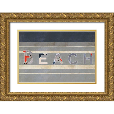 Beach I Gold Ornate Wood Framed Art Print with Double Matting by Waltz, Anne