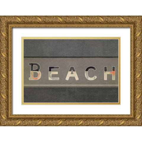 Beach III Gold Ornate Wood Framed Art Print with Double Matting by Waltz, Anne