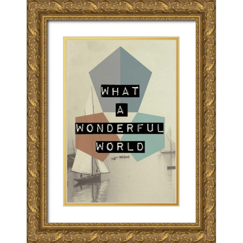 wonderful world II Gold Ornate Wood Framed Art Print with Double Matting by Waltz, Anne
