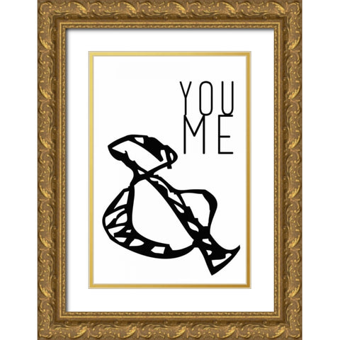 You and me Gold Ornate Wood Framed Art Print with Double Matting by Waltz, Anne