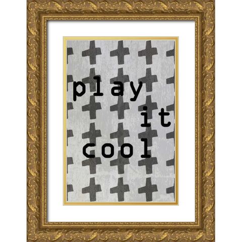 Play it cool Gold Ornate Wood Framed Art Print with Double Matting by Waltz, Anne