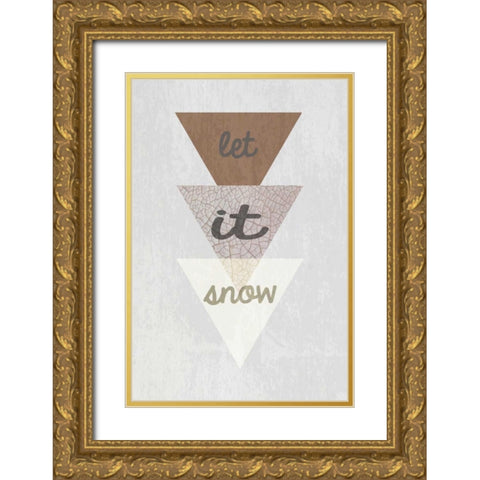 Let is snow Gold Ornate Wood Framed Art Print with Double Matting by Waltz, Anne
