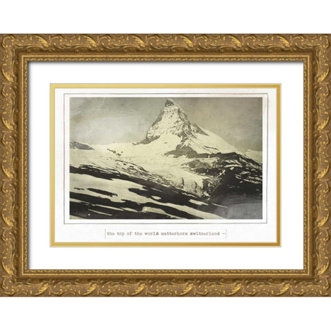 Notre dame Paris Gold Ornate Wood Framed Art Print with Double Matting by Waltz, Anne