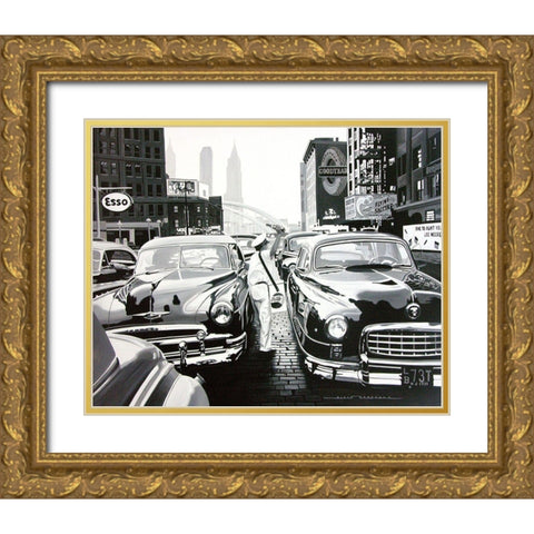 Vendeur de Pepsiâ€¦ Gold Ornate Wood Framed Art Print with Double Matting by Bertrand, Alain