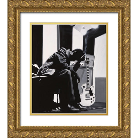 Pause in the Studio Gold Ornate Wood Framed Art Print with Double Matting by Bertrand, Alain