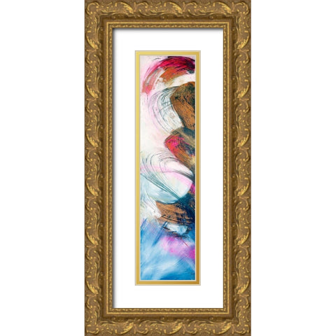 Abstraction with pink I Gold Ornate Wood Framed Art Print with Double Matting by Silberhorn-Piller, Andrea