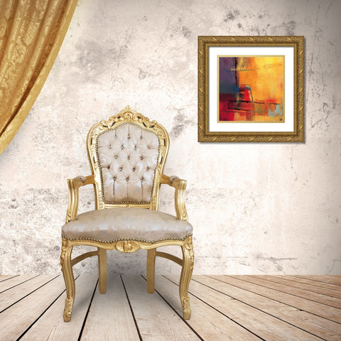 Abstract Day Gold Ornate Wood Framed Art Print with Double Matting by Danckaert, Bea