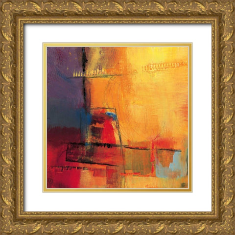 Abstract Day Gold Ornate Wood Framed Art Print with Double Matting by Danckaert, Bea