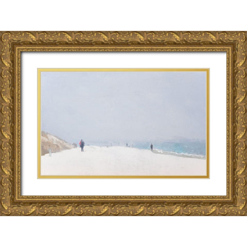 Winterlicher Ostseestrand Gold Ornate Wood Framed Art Print with Double Matting by Kock, Bernhard