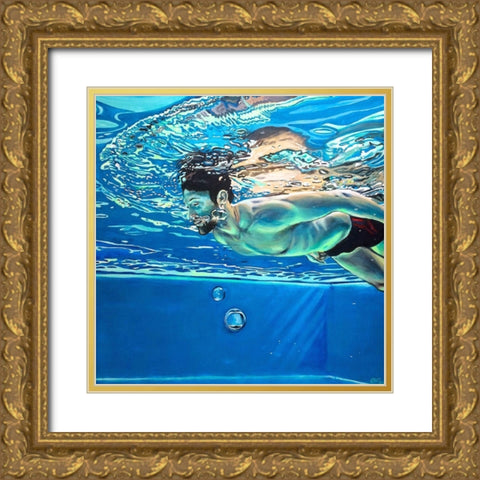 Floating No.04 Gold Ornate Wood Framed Art Print with Double Matting by Pruchnow, Brigitte Yoshiko