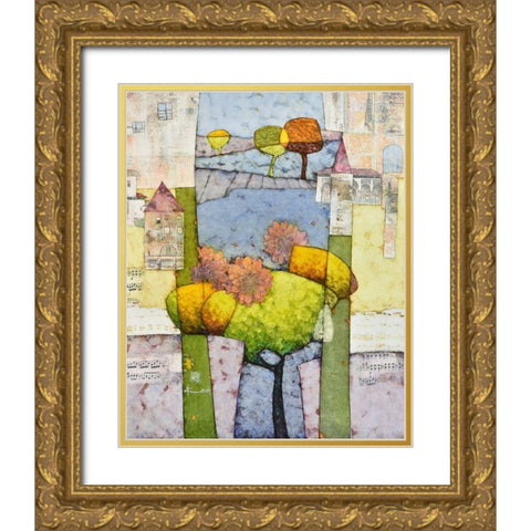 Zwischen den Feldern Gold Ornate Wood Framed Art Print with Double Matting by Lieck, Carl-Heinz