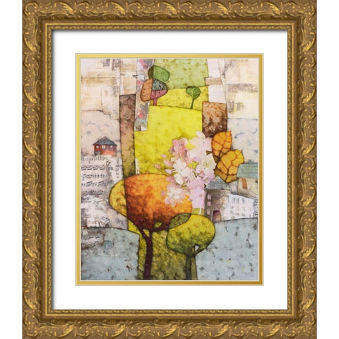 Kleines Dorf Gold Ornate Wood Framed Art Print with Double Matting by Lieck, Carl-Heinz